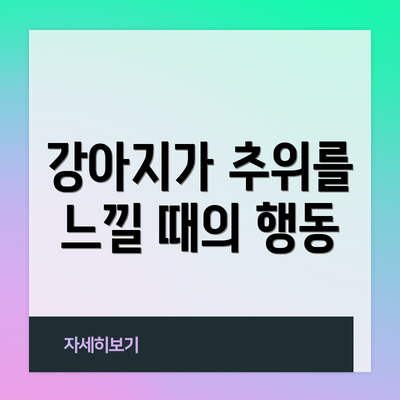 강아지가 추위를 느낄 때의 행동
