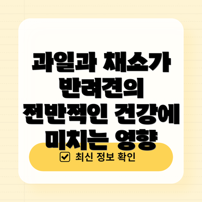 과일과 채소가 반려견의 전반적인 건강에 미치는 영향