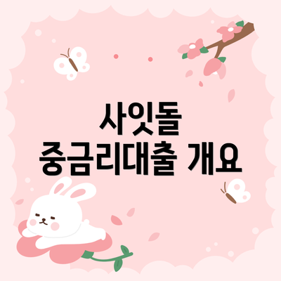 사잇돌 중금리대출 개요