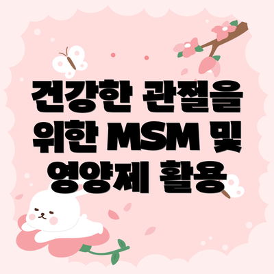 건강한 관절을 위한 MSM 및 영양제 활용