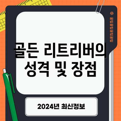 골든 리트리버의 성격 및 장점