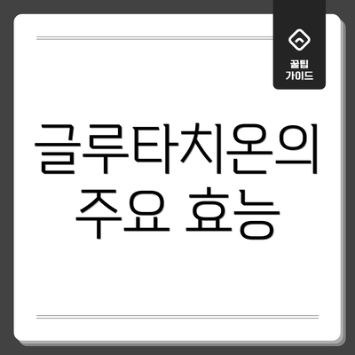 글루타치온의 주요 효능