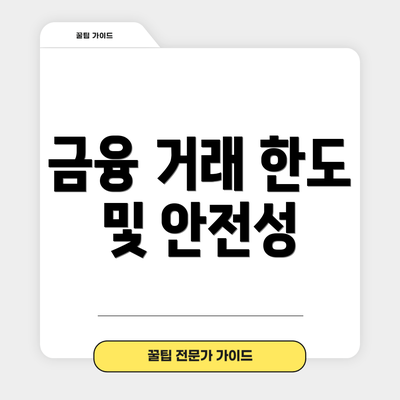 금융 거래 한도 및 안전성