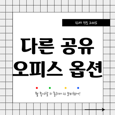 다른 공유 오피스 옵션