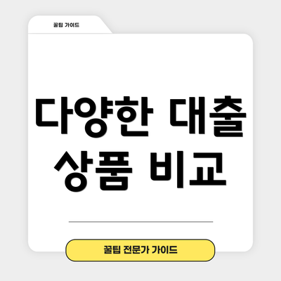 다양한 대출 상품 비교