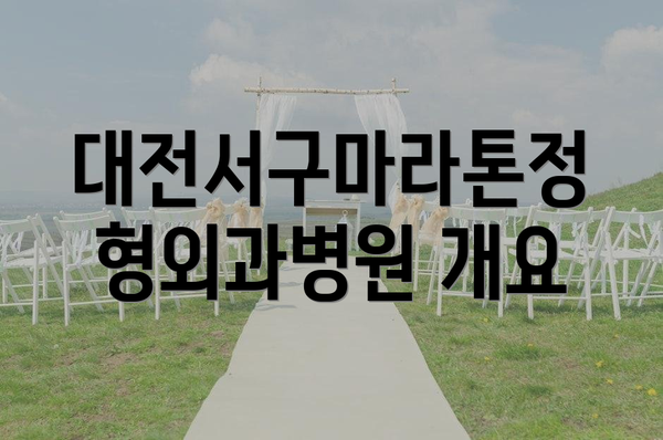 대전서구마라톤정형외과병원 개요