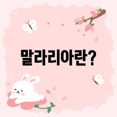 말라리아란?