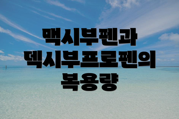 맥시부펜과 덱시부프로펜의 복용량