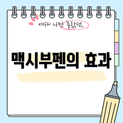 맥시부펜의 효과