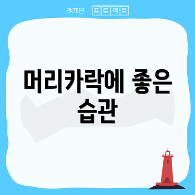 머리카락에 좋은 습관