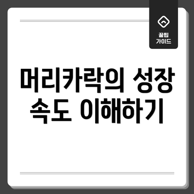 머리카락의 성장 속도 이해하기