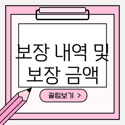 보장 내역 및 보장 금액