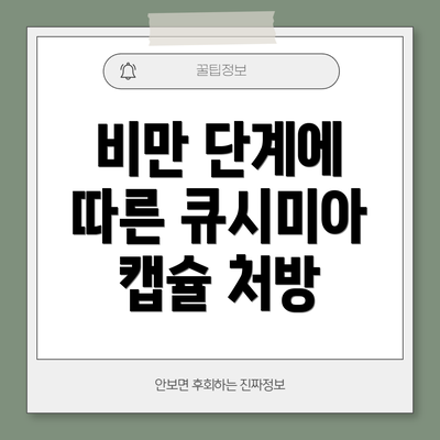 비만 단계에 따른 큐시미아 캡슐 처방