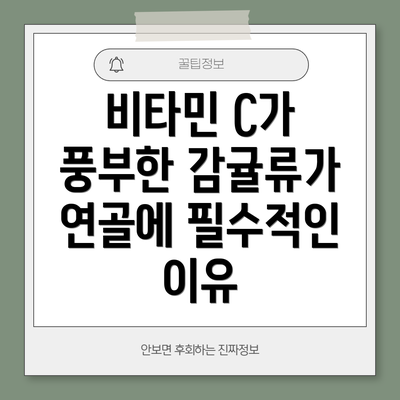 비타민 C가 풍부한 감귤류가 연골에 필수적인 이유