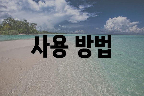 사용 방법