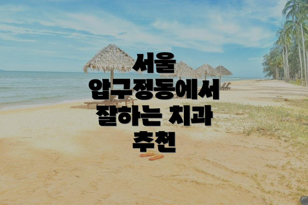 서울 압구정동에서 잘하는 치과 추천