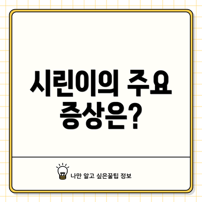 시린이의 주요 증상은?