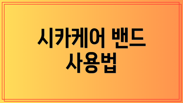 시카케어 밴드 사용법
