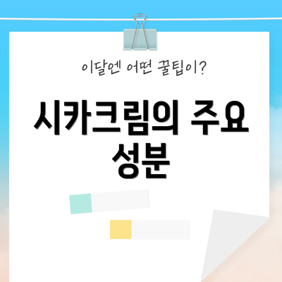 시카크림의 주요 성분