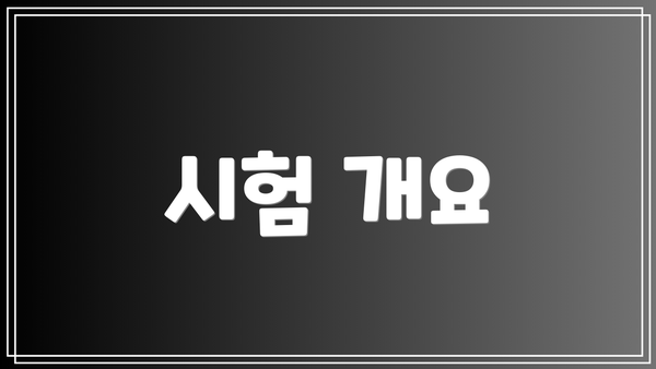 시험 개요