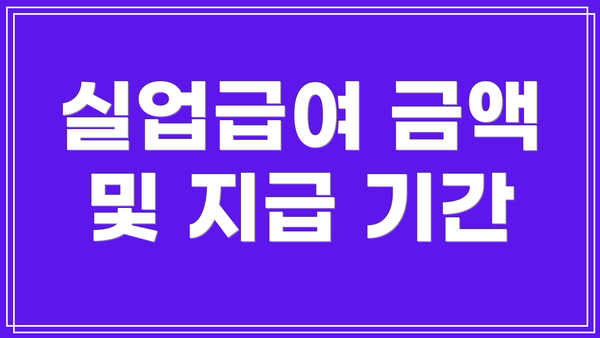 실업급여 금액 및 지급 기간