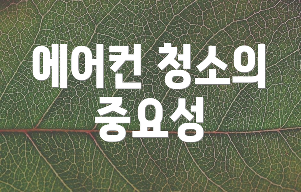 에어컨 청소의 중요성