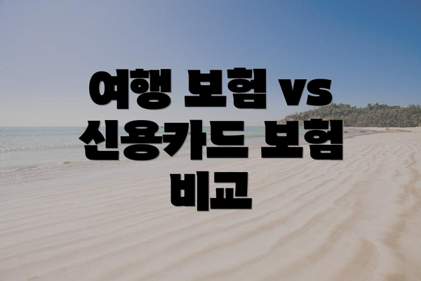 여행 보험 vs 신용카드 보험 비교