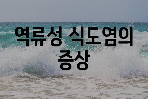 역류성 식도염의 증상