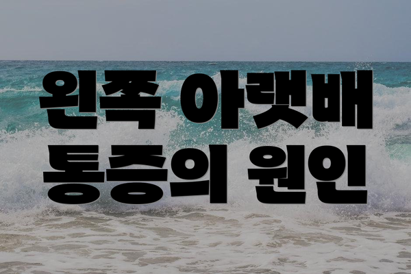 왼쪽 아랫배 통증의 원인