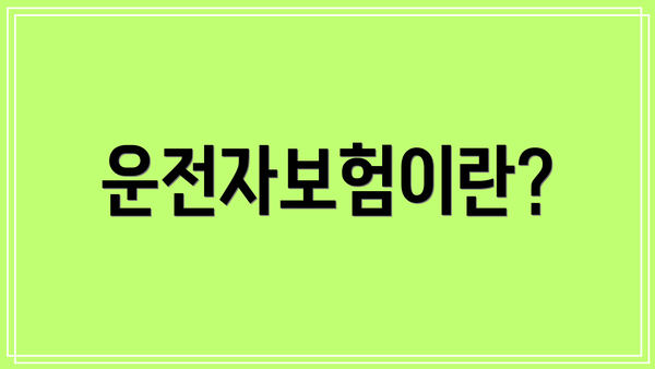 운전자보험이란?