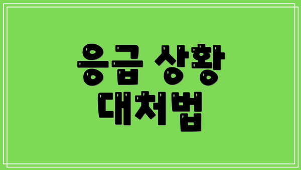 응급 상황 대처법