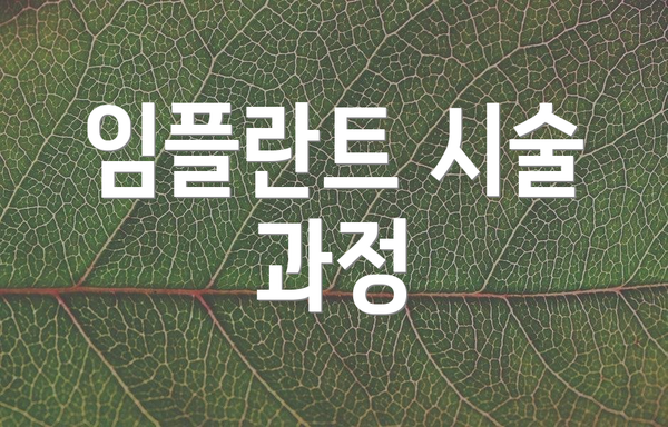 임플란트 시술 과정