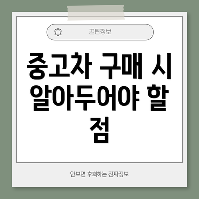 중고차 구매 시 알아두어야 할 점