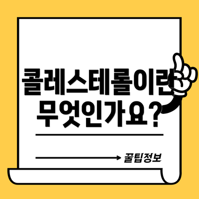 콜레스테롤이란 무엇인가요?