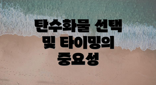 탄수화물 선택 및 타이밍의 중요성