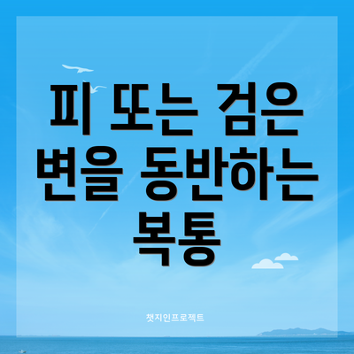피 또는 검은 변을 동반하는 복통