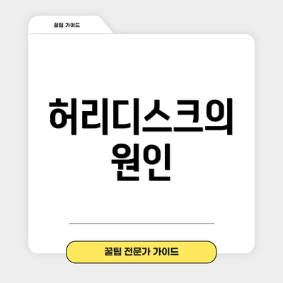 허리디스크의 원인