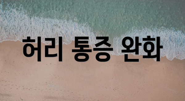 허리 통증 완화