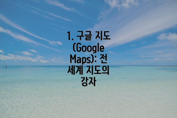 1. 구글 지도 (Google Maps): 전 세계 지도의 강자