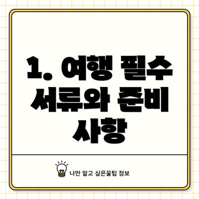1. 여행 필수 서류와 준비 사항