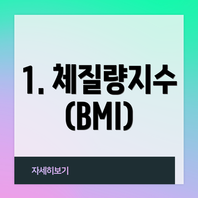 1. 체질량지수(BMI)