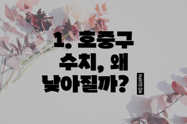 1. 호중구 수치, 왜 낮아질까? 🤔