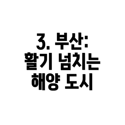 3. 부산: 활기 넘치는 해양 도시