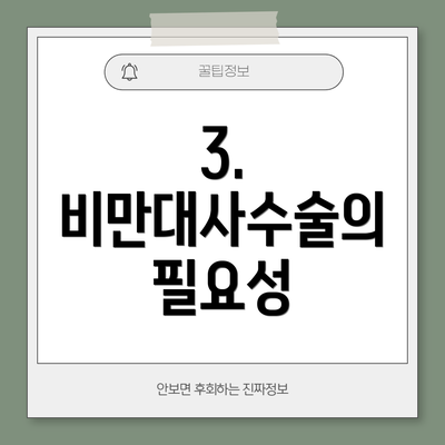 3. 비만대사수술의 필요성