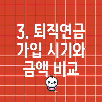 3. 퇴직연금 가입 시기와 금액 비교