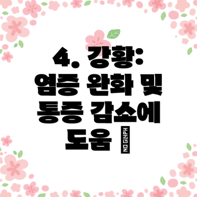 4. 강황: 염증 완화 및 통증 감소에 도움 🍛