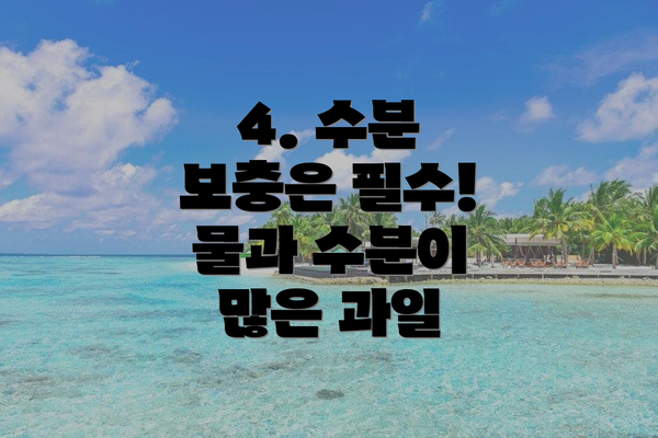 4. 수분 보충은 필수! 물과 수분이 많은 과일