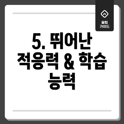5. 뛰어난 적응력 & 학습 능력