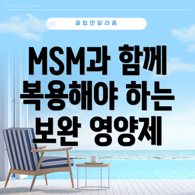 MSM과 함께 복용해야 하는 보완 영양제