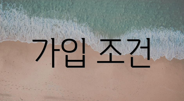 가입 조건